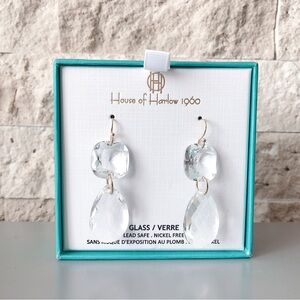 House of Harlow Earrings glass dangle earrings gold tone